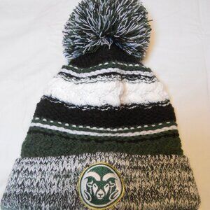 COLORADO STATE UNIVERSITY CSU RAMS FOOTBALL WINTER POM HAT BEANIE UNISEX